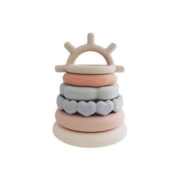 Classic Silicone Stacking Teething Ring Toy 