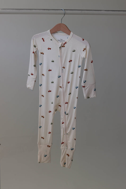 Cars + Trucks Zip Bamboo Pajamas