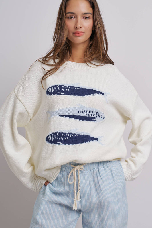 Ivory Fish Sweater