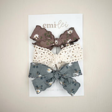 Alligator Clip Bow Set (3)