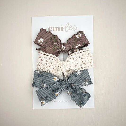 Alligator Clip Bow Set (3)