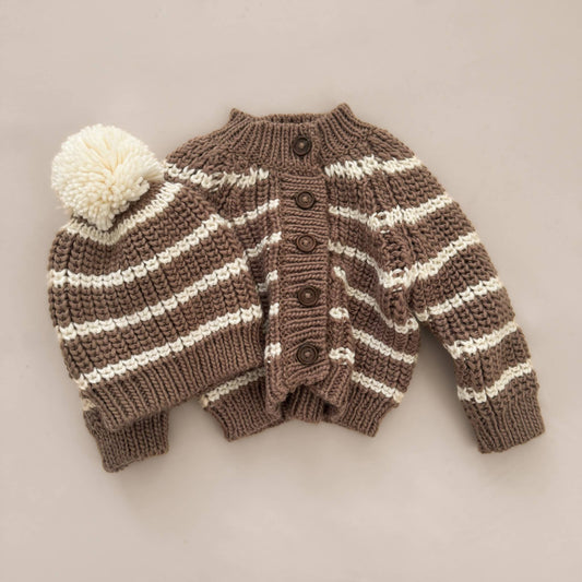 Rib Knit Stripe Cardigan