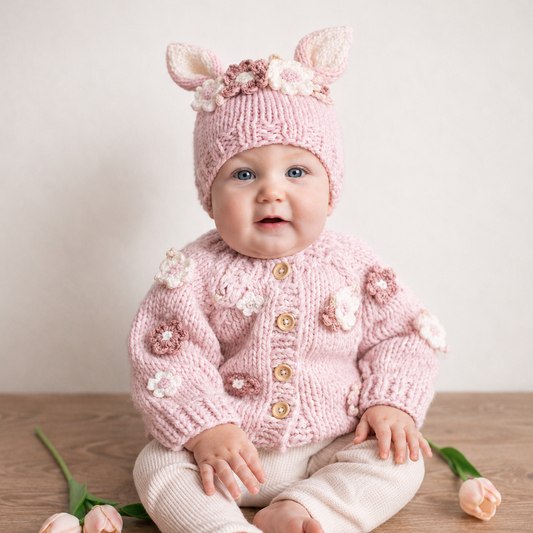 Blush Pink Floral Cardigan