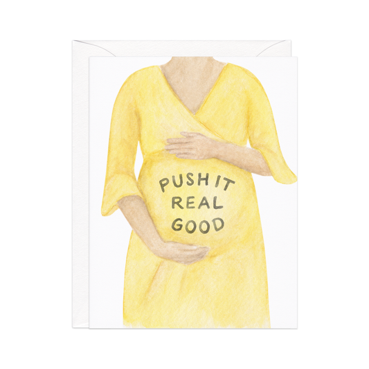 Push It Pregnancy —  Pop Culture Baby Shower Card