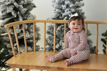 Cranberry Stripe Zip Pajamas