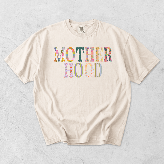 Motherhood Faux Patchwork Graphic Tee