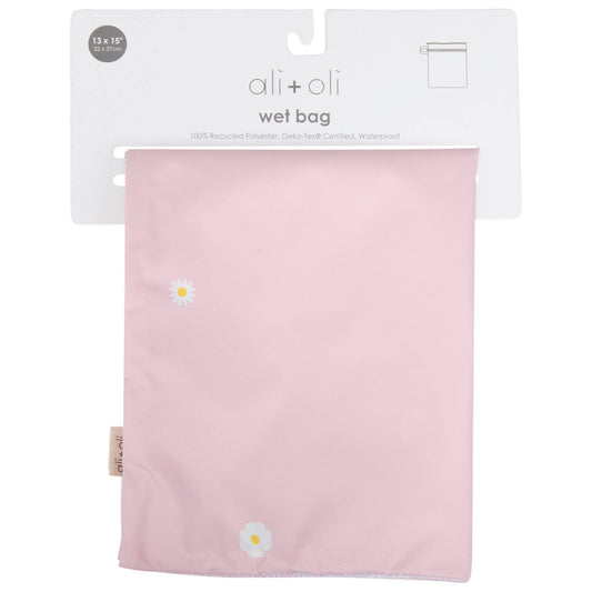 Dual-Compartment Wet/Dry Bag with Mesh Pocket (Daisy Blush)