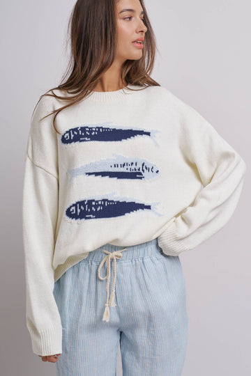 Ivory Fish Sweater