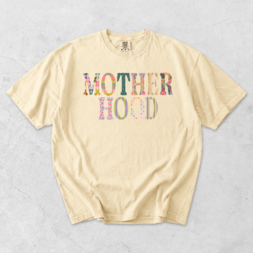 Motherhood Faux Patchwork Graphic Tee