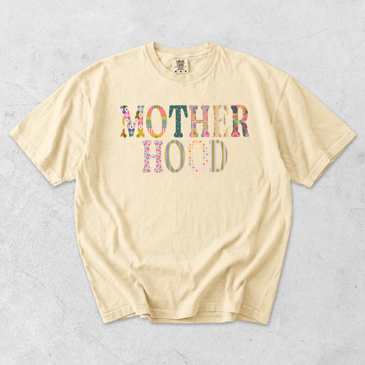 Motherhood Faux Patchwork Graphic Tee