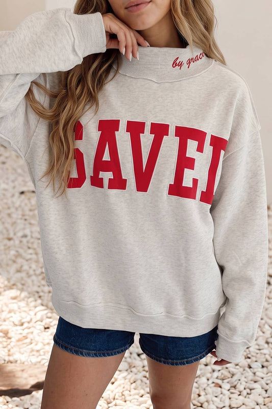 Saved By Grace Mock Neck