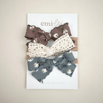 Stretchy Bow Headband Set (3)