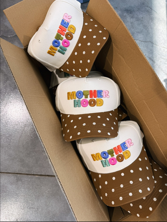 Motherhood block trucker hat